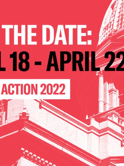 save the date April 18 to April 22 week of action 2022