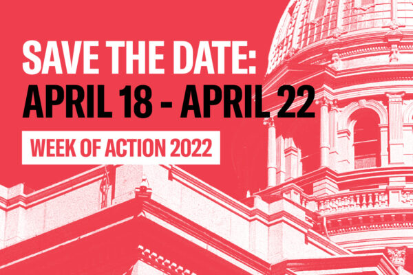 save the date April 18 to April 22 week of action 2022