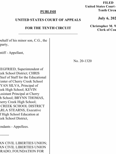 Appellate ruling in case of C.G. v Siegfried, et al.