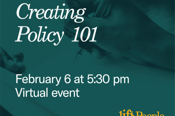Creating policy 101, February 6 at 5:30 pm, virtual event