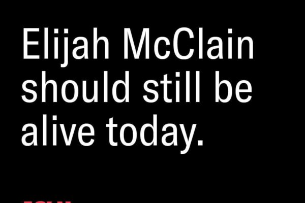 Elijah McClain should still be alive today text over black background