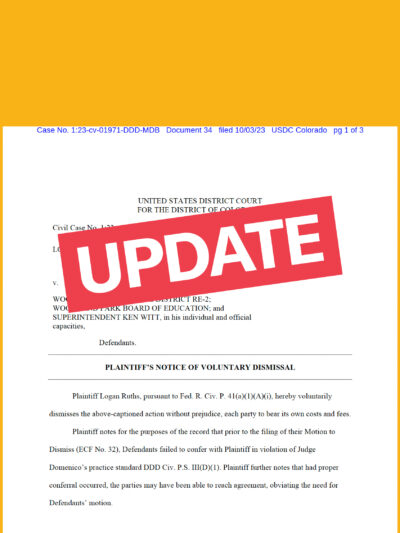 Update text over copy of complaint