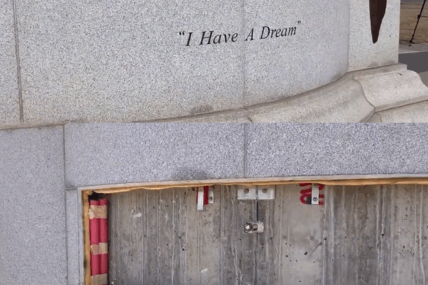 Photos of MLK memorial after being vandalized