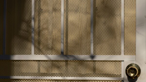 brown door with white screen