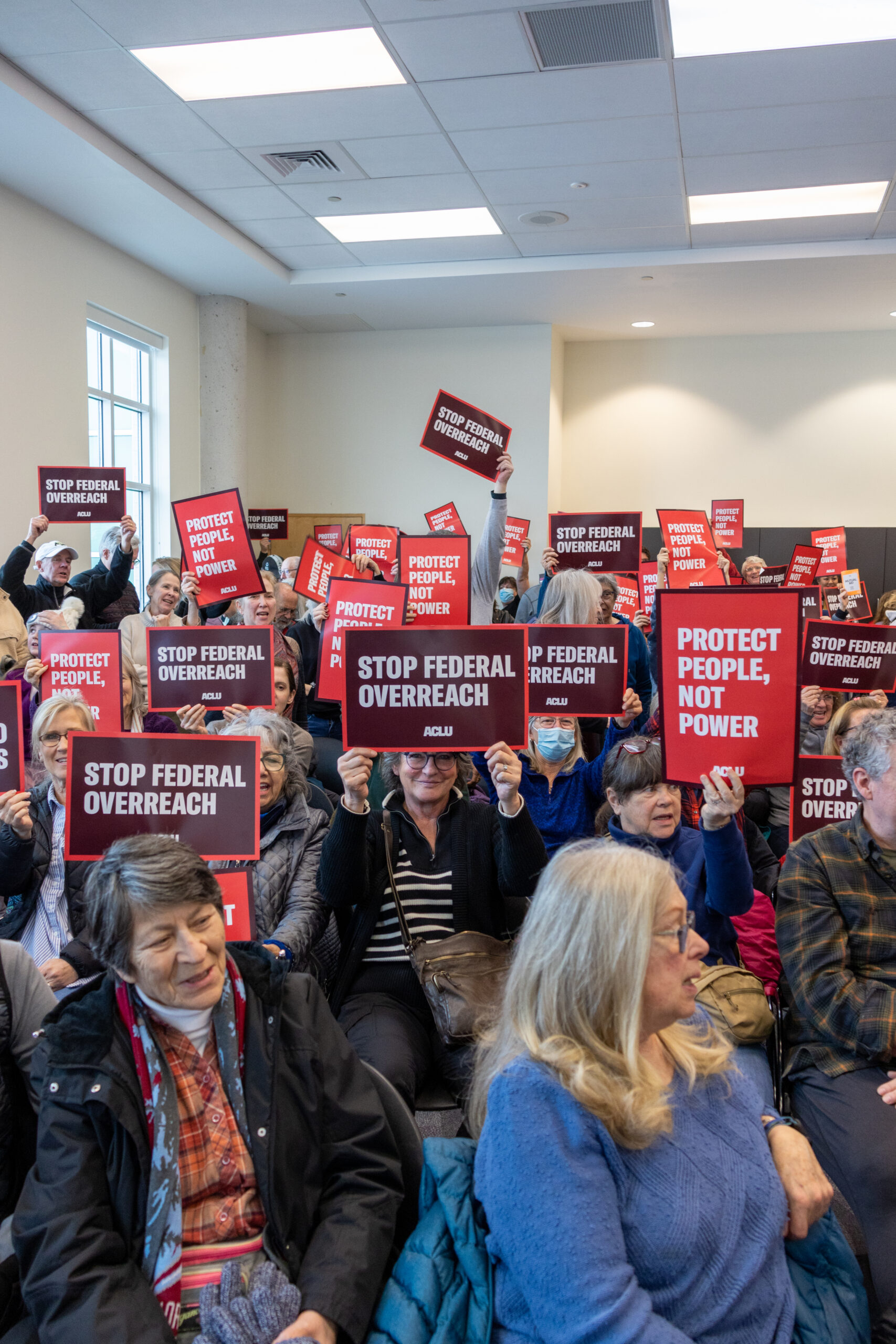 ACLU of Colorado supporters at a town hall event in CD-8 on February 14, 2025.