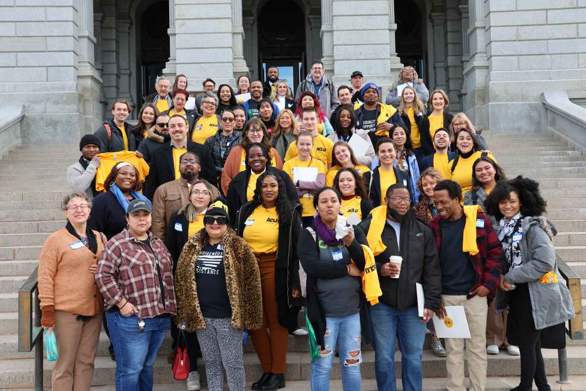 ACLU organizers and supporters at the Capitol during LIFT People 2023. ACLU organizers and supporters at the Capitol during LIFT People 2023.