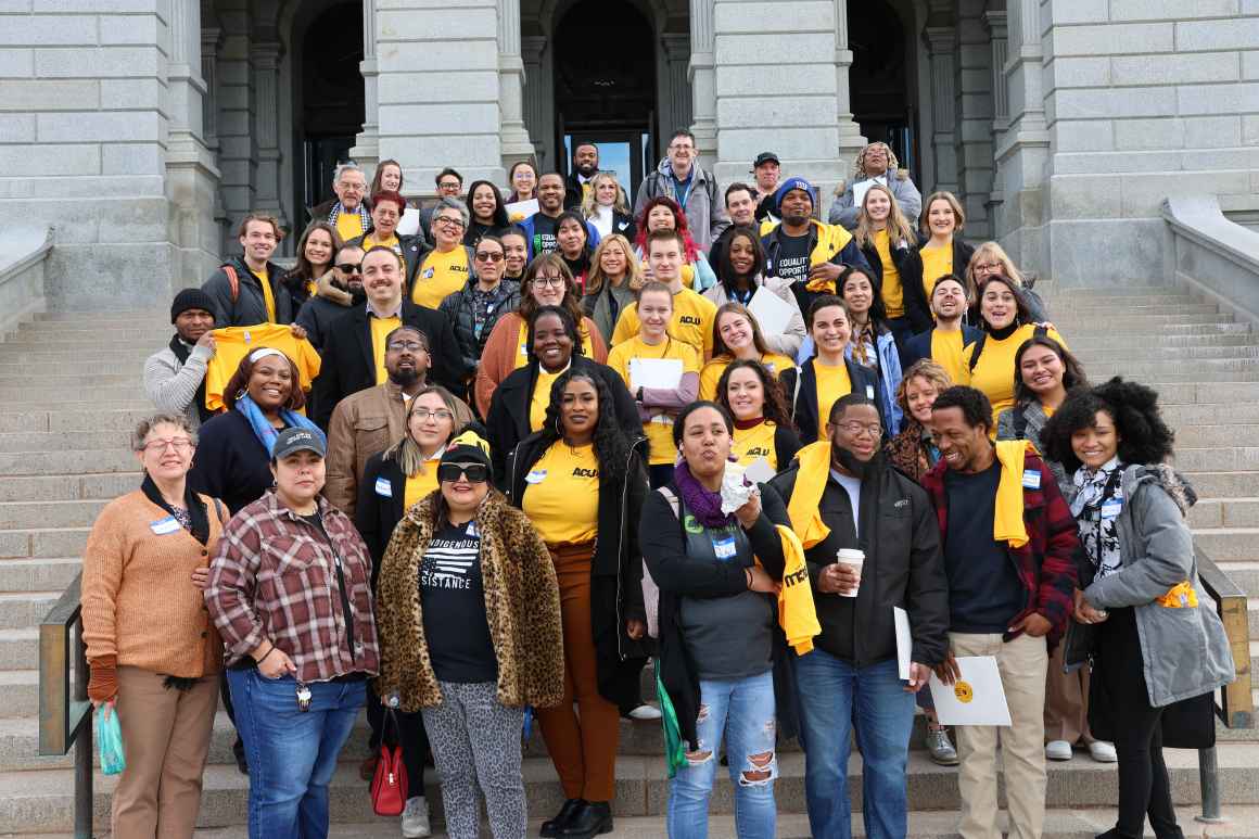 ACLU organizers and supporters at the Capitol during LIFT People 2023.