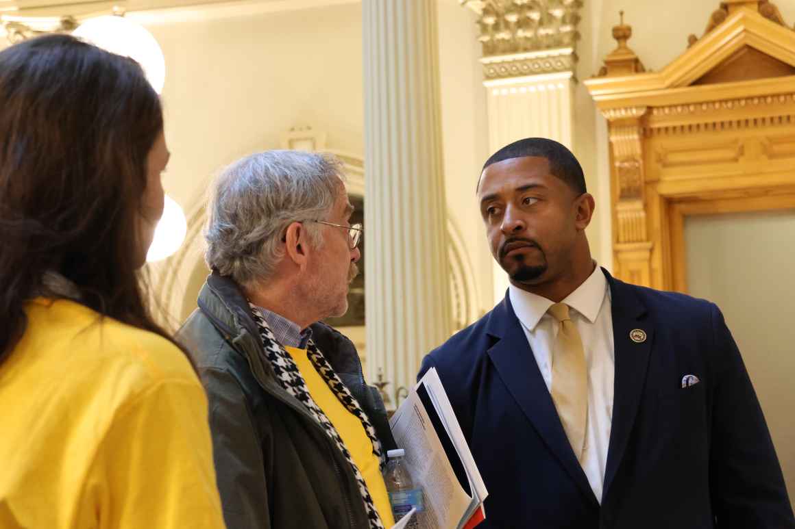 LIFT attendees speaking with Senator Coleman during Lobbying is For The (LIFT) People 2023.