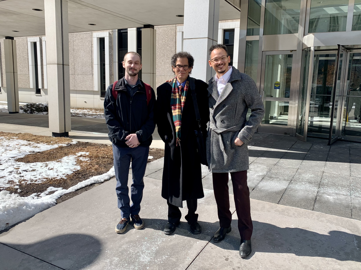 Mark Silverstein, ACLU of Colorado legal director, standing with two plaintiffs in Epps, et al. v. City and County of Denver