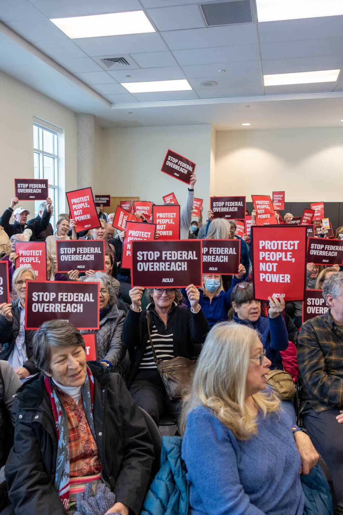 ACLU of Colorado supporters at a town hall event in CD-8 on February 14, 2025.