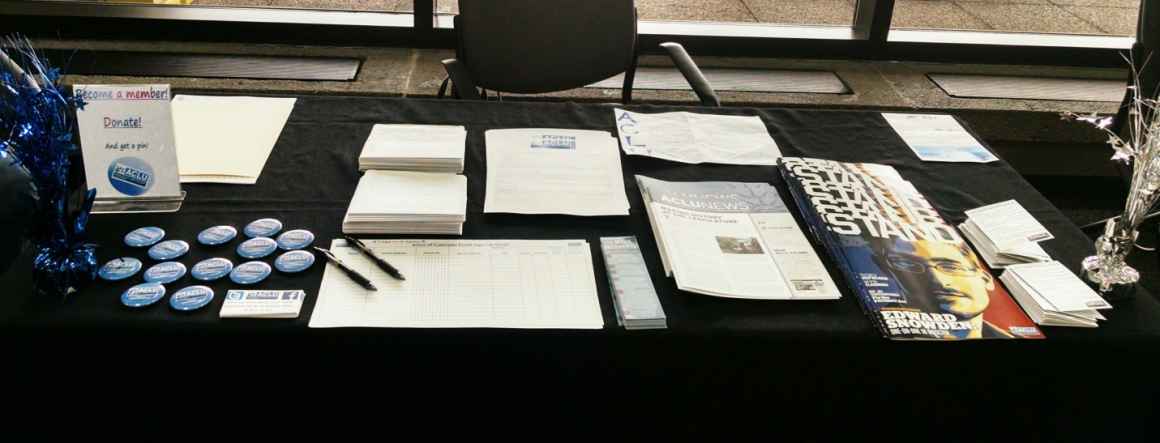 The ACLU’s booth.