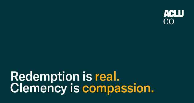 Graphic with the text "Redemption is real. Clemency is compassion" on a dark green background.