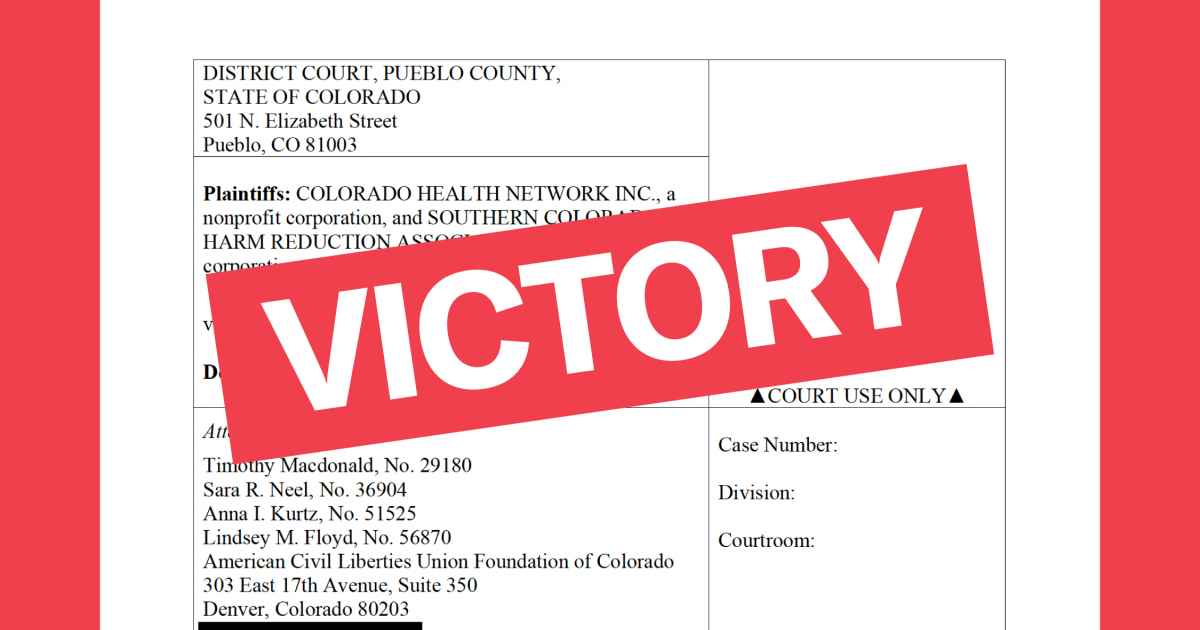 Court Grants Temporary Restraining Order Pueblo Syringe Exchange