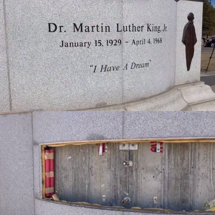 Photos of MLK memorial after being vandalized